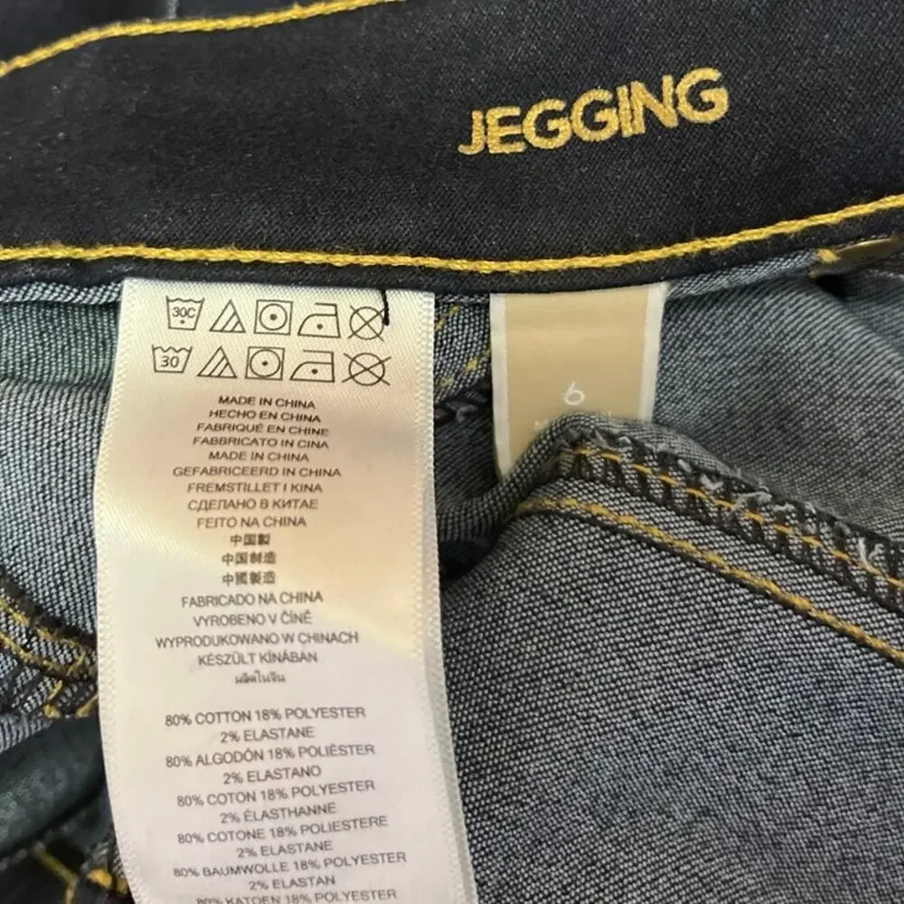 Michael Kors Women's Blue Dark Wash Mid Rise Skinny Jegging Denim Jeans Size 6